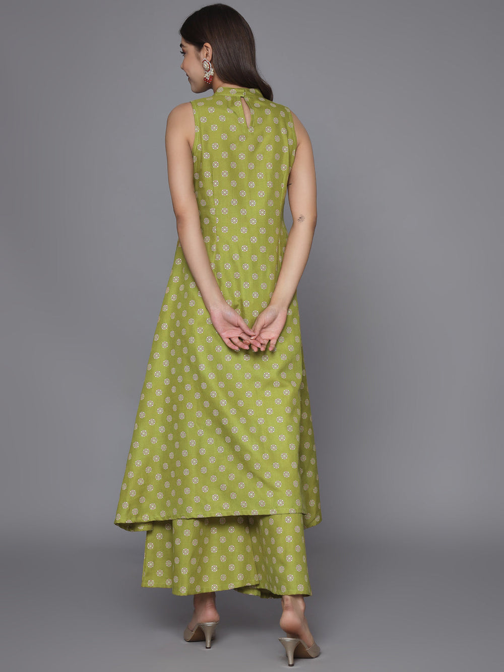 Green-Cotton-Blend-Printed-2-Piece-Kurta-Set