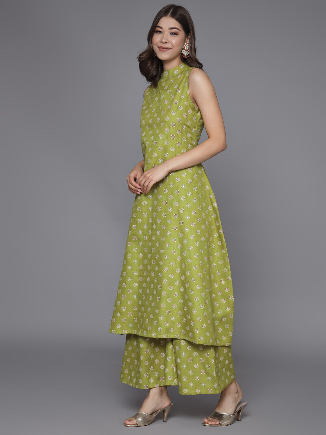 Green-Cotton-Blend-Printed-2-Piece-Kurta-Set