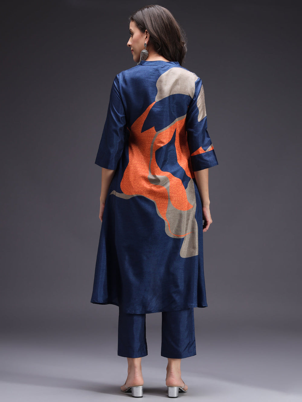 Blue-Silk-Blend-Printed-2-Piece-Kurta-Set