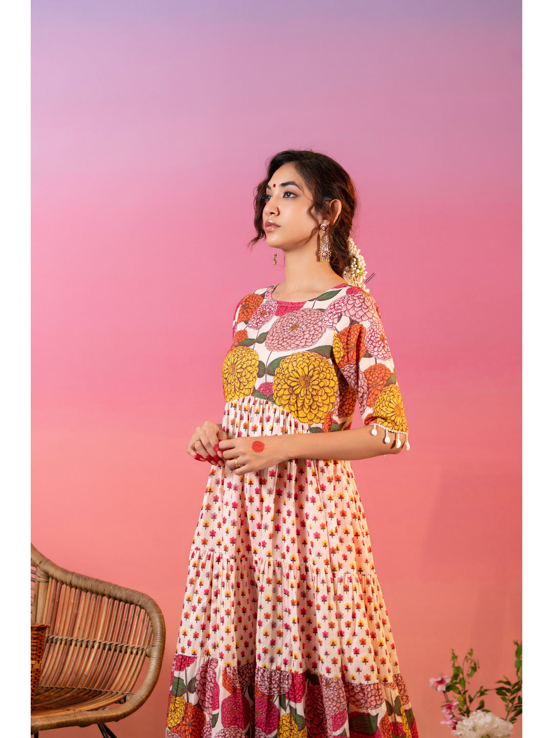 Multicolor-Cotton-Floral-Printed-Flared-2-Piece-Kurta-Set