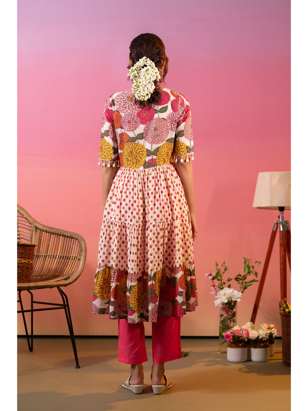Multicolor-Cotton-Floral-Printed-Flared-2-Piece-Kurta-Set