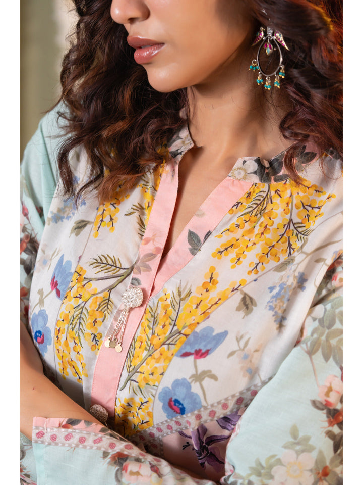Multicolor-Cotton-Floral-Printed-2-Piece-Kurta-Set