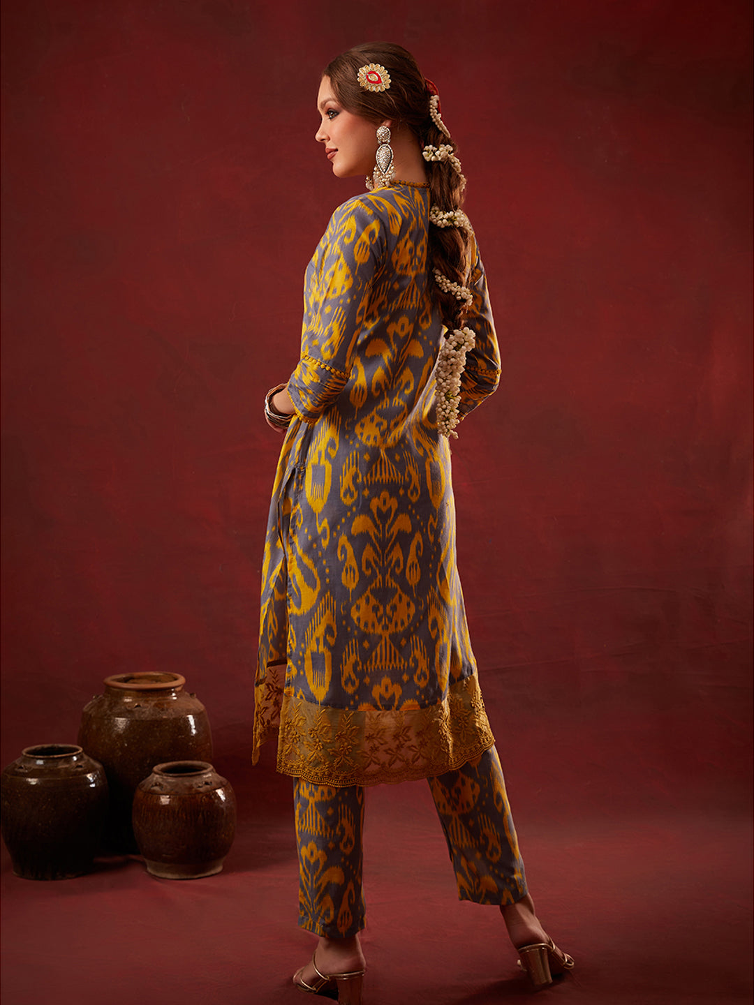 Mustard-Cotton-Blend-Abstract-Printed-Kurta-With-Trouser