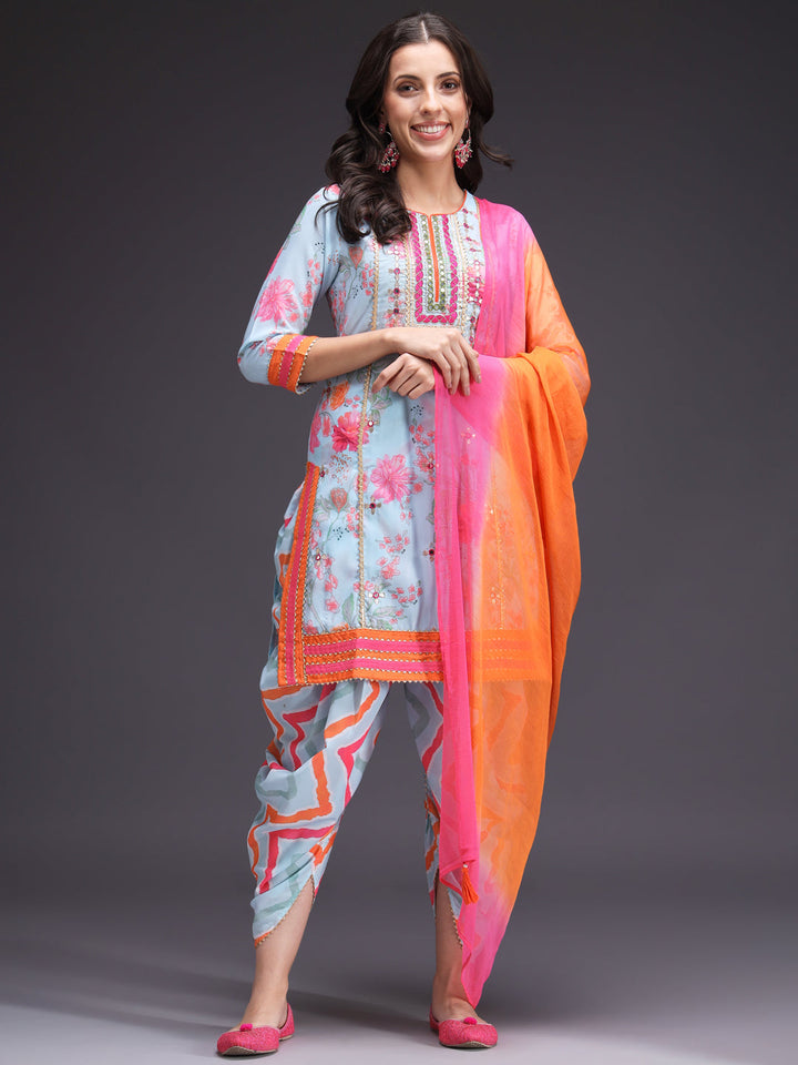 Blue-Silk-Blend-Printed-3-Piece-Kurta-Set