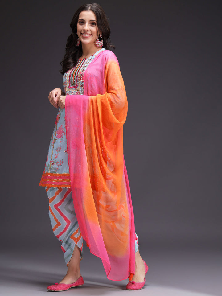 Blue-Silk-Blend-Printed-3-Piece-Kurta-Set