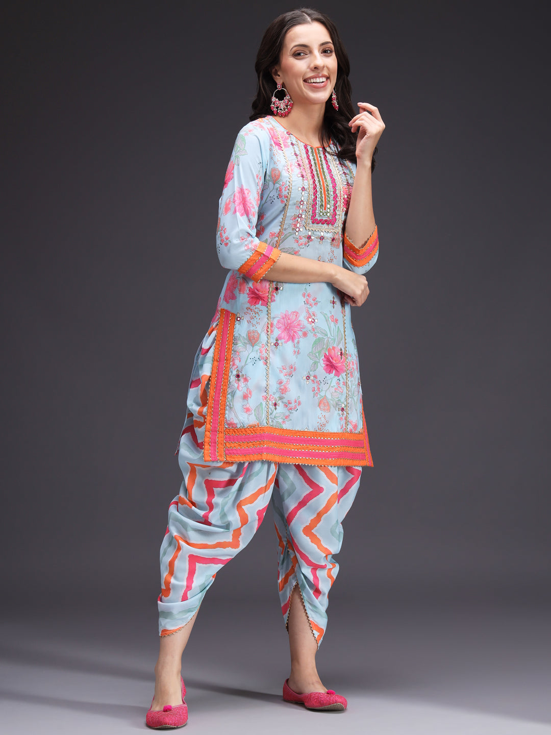 Blue-Silk-Blend-Printed-3-Piece-Kurta-Set