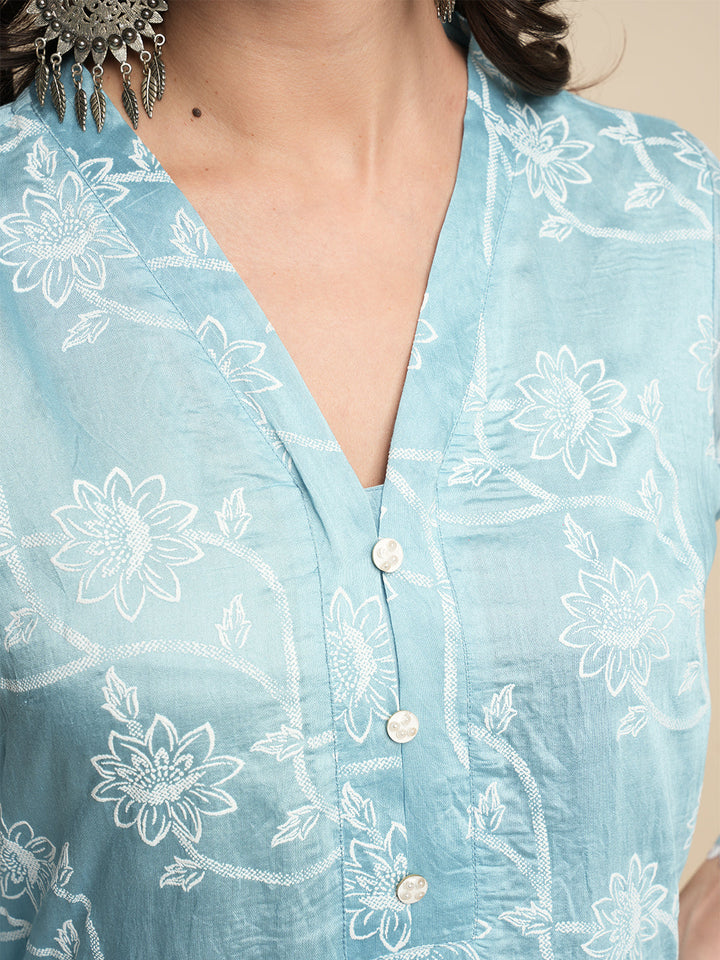 Blue-Silk-Blend-Khari-Printed-3-Piece-Kurta-Set
