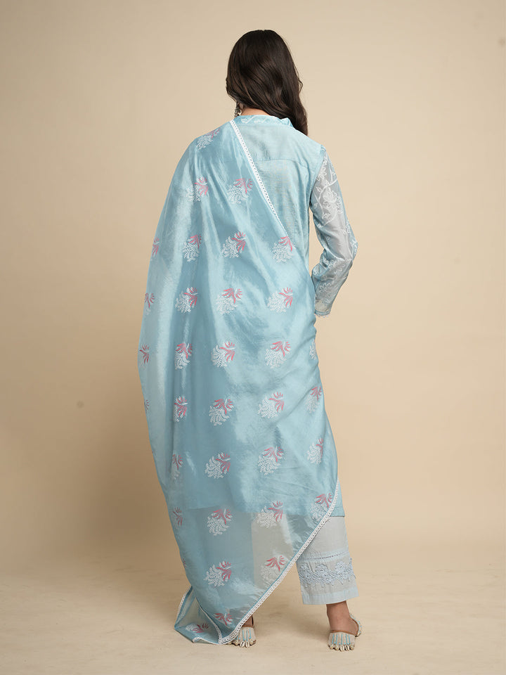 Blue-Silk-Blend-Khari-Printed-3-Piece-Kurta-Set