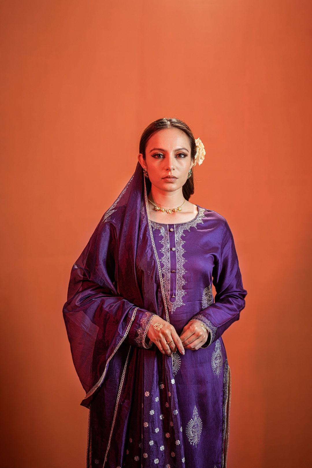 Purple-Silk-Blend-Khari-Printed-3-Piece-Kurta-Set