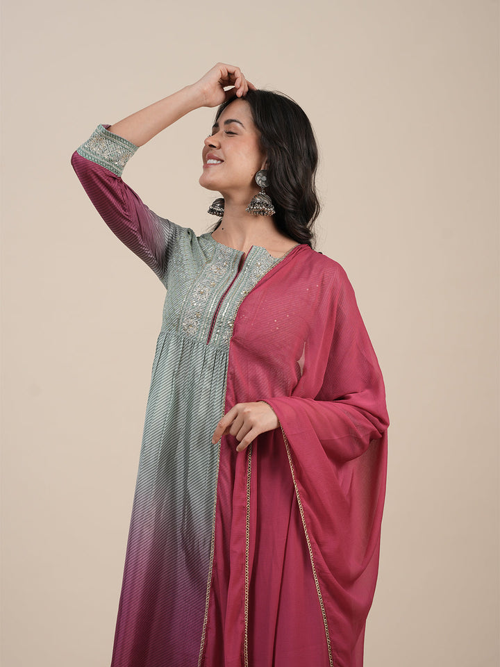 Green-Silk-Blend-Ombre-Printed-3-Piece-Kurta-Set