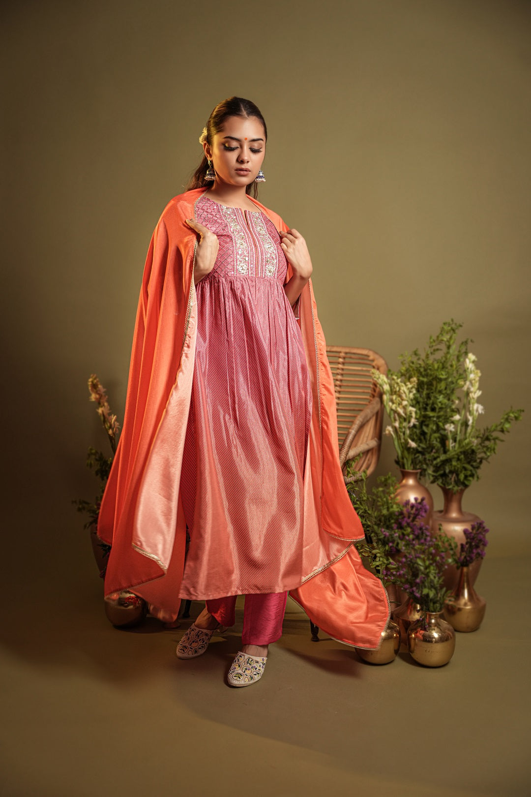 Pink-Silk-Blend-Ombre-Printed-3-Piece-Kurta-Set