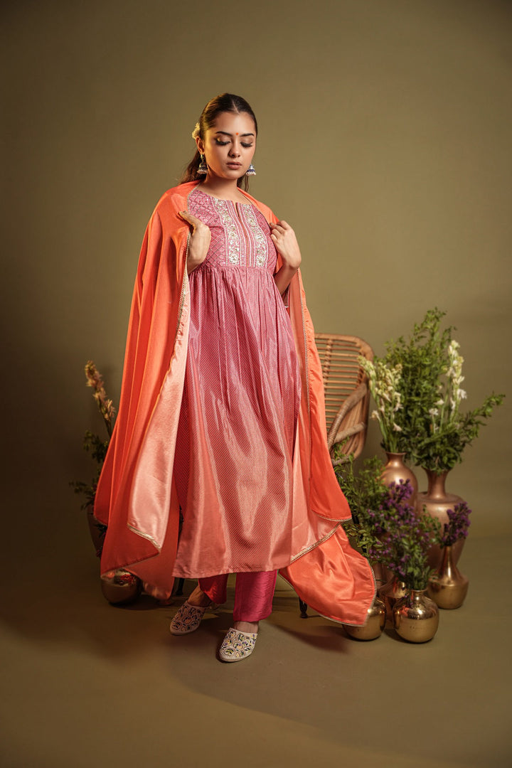 Pink-Silk-Blend-Ombre-Printed-3-Piece-Kurta-Set