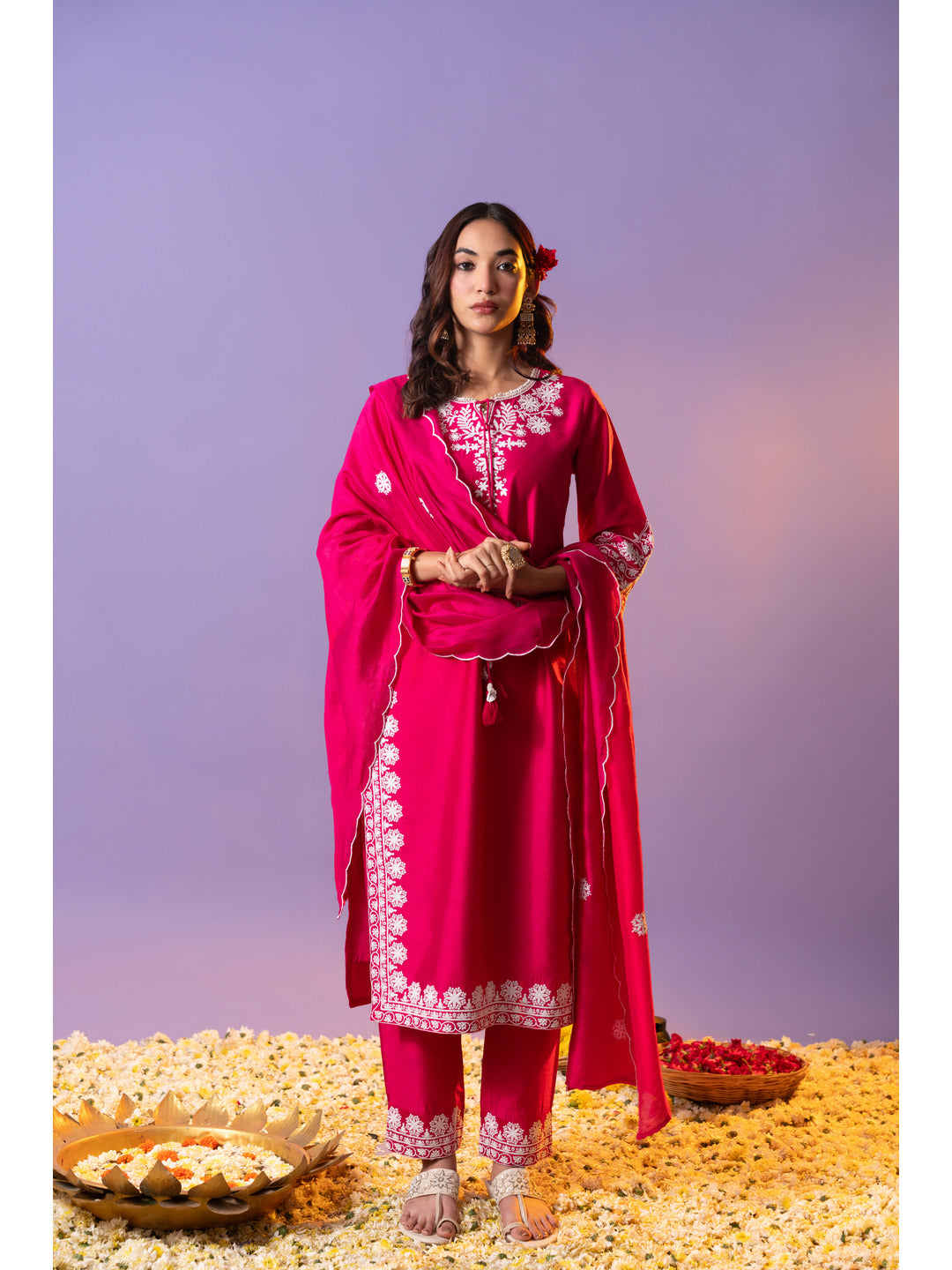Pink-Silk-Blended-Schiffli-Embroidered-3-Piece-Kurta-Set