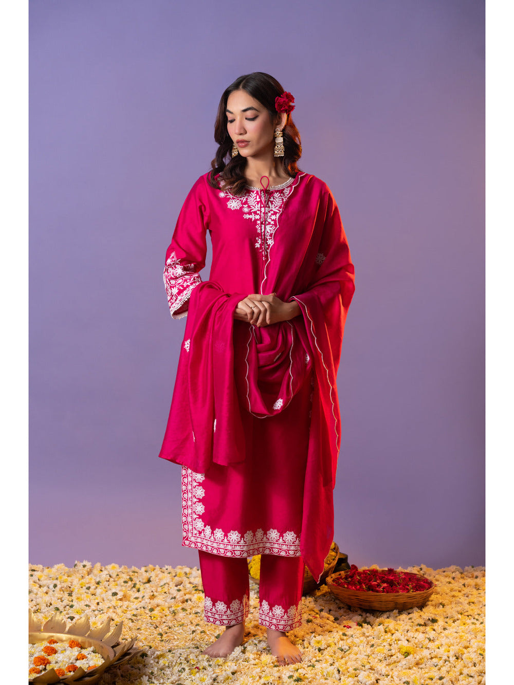 Pink-Silk-Blended-Schiffli-Embroidered-3-Piece-Kurta-Set