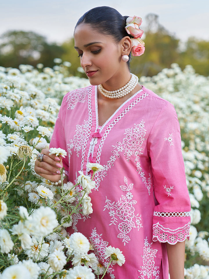 Pink-Pure-Cotton-Ombre-Schiffli-Embroidered-2-Piece-Kurta-Set