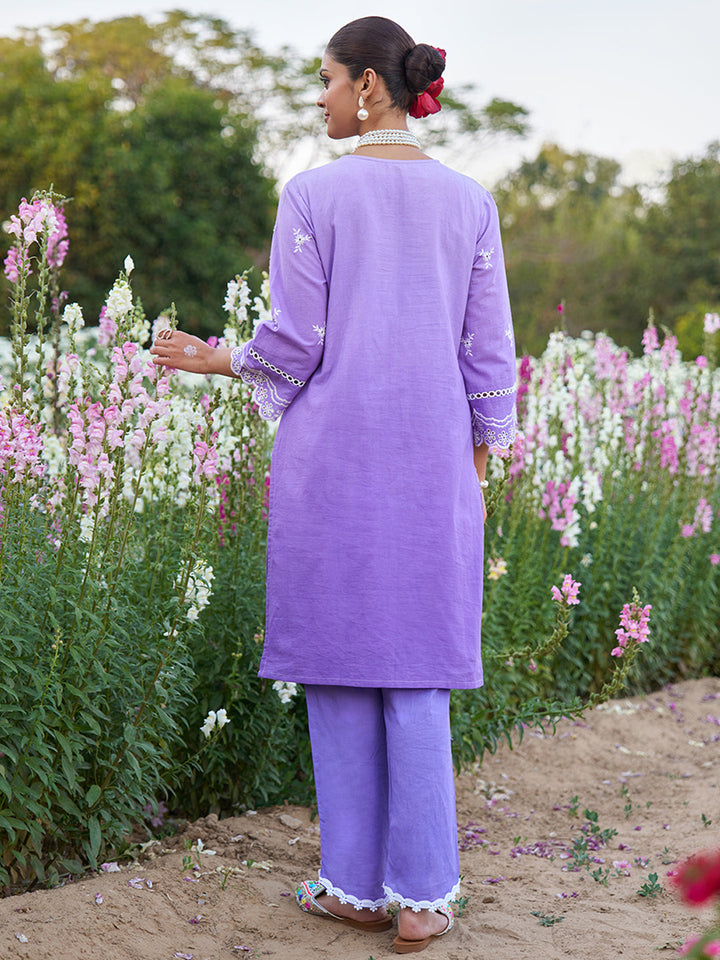 Lavender-Pure-Cotton-Ombre-Schiffli-Embroidered-2-Piece-Kurta-Set