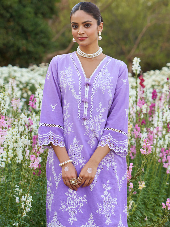 Lavender-Pure-Cotton-Ombre-Schiffli-Embroidered-2-Piece-Kurta-Set