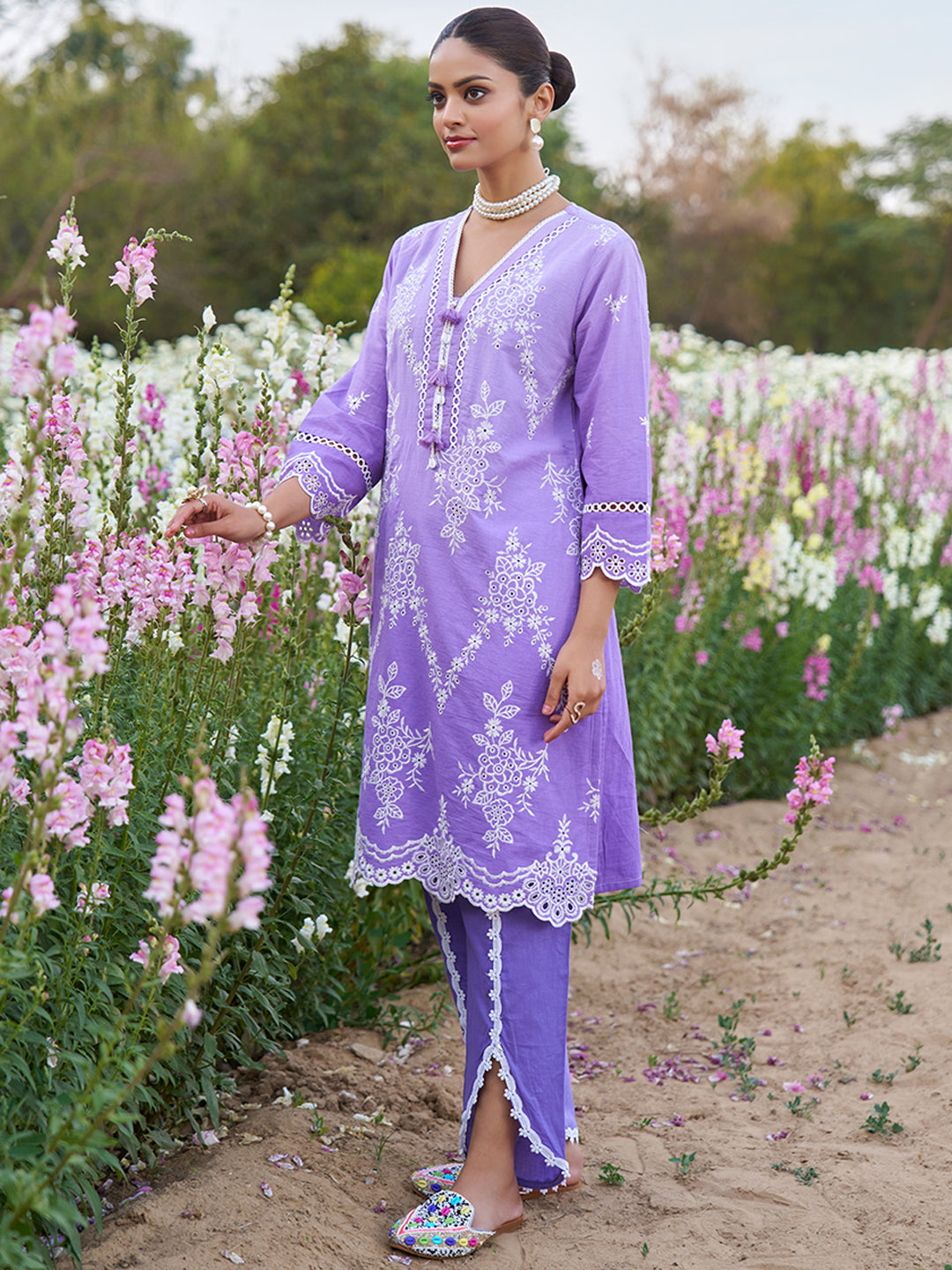Lavender-Pure-Cotton-Ombre-Schiffli-Embroidered-2-Piece-Kurta-Set