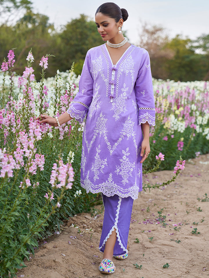 Lavender-Pure-Cotton-Ombre-Schiffli-Embroidered-2-Piece-Kurta-Set