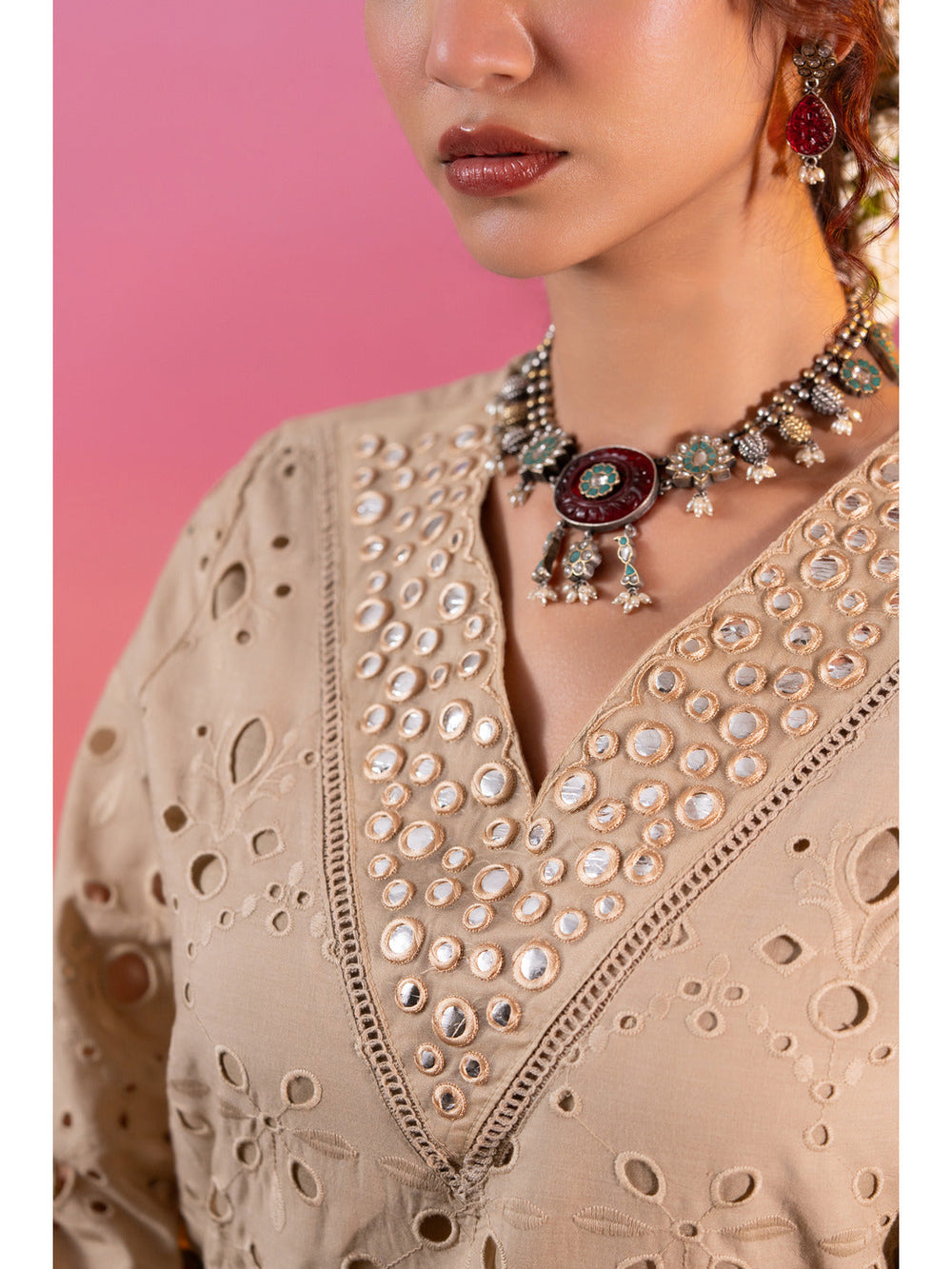 Beige-Cotton-Schiffli-Embroidered-2-Piece-Kurta-Set