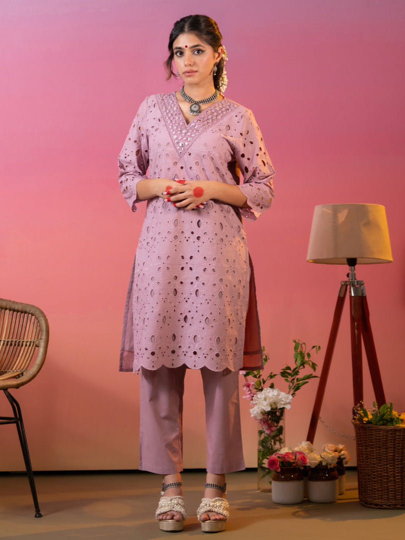 Mauve-Cotton-Schiffli-Embroidered-2-Piece-Kurta-Set