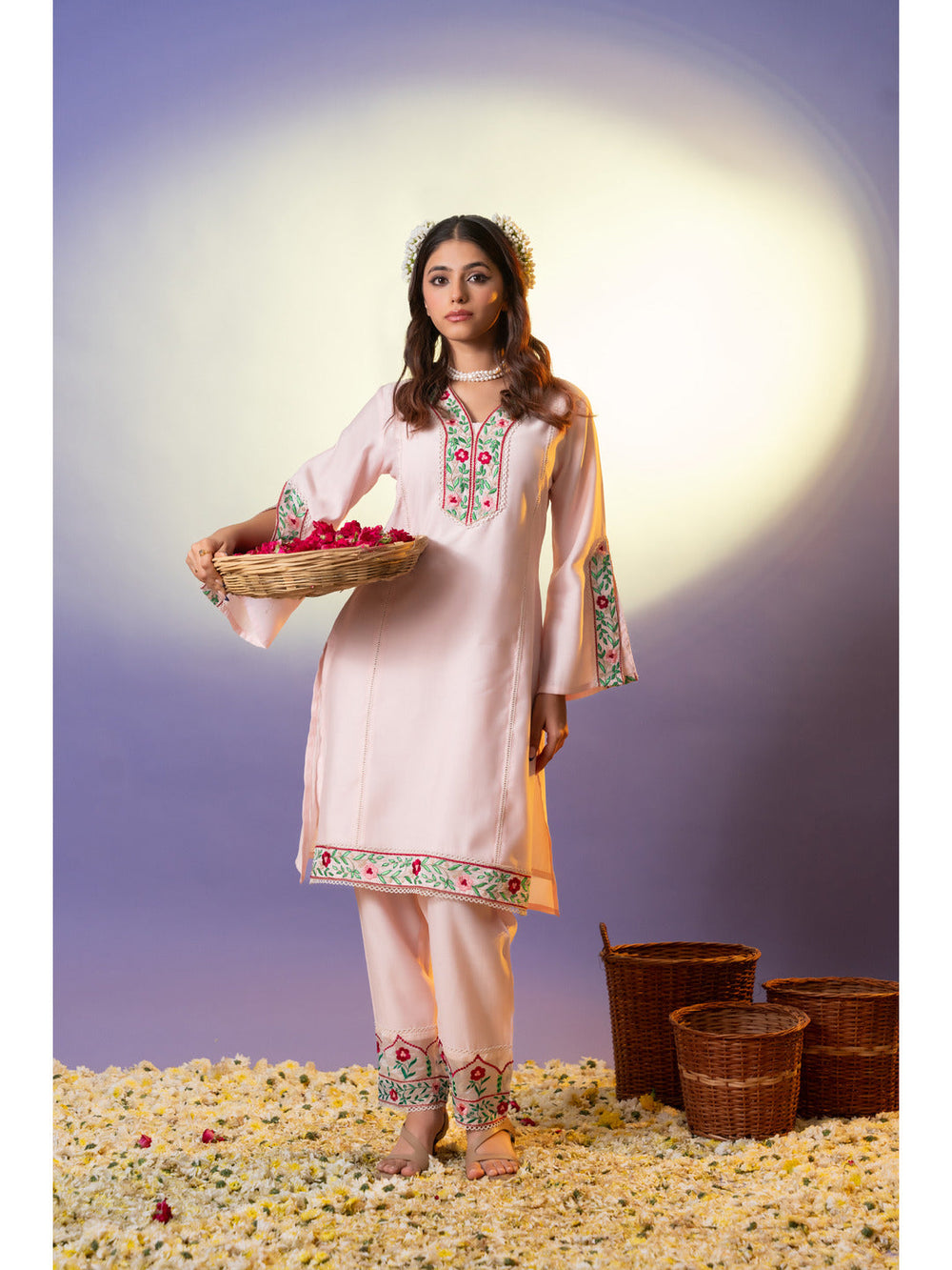 Pink-Silk-Blend-Floral-Embroidered-3-Piece-Kurta-Set