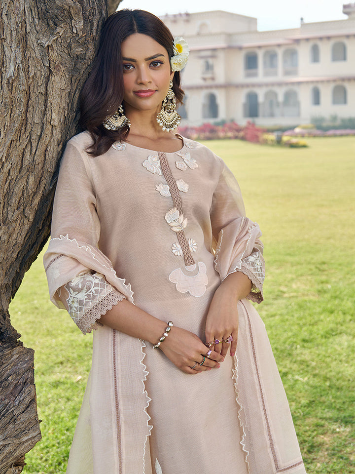 Beige-Silk-Blend-Embroidered-Kurta-Set-with-Dupatta