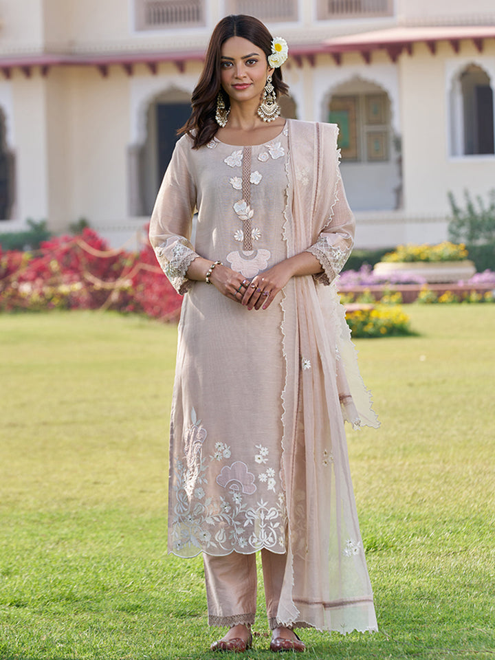 Beige-Silk-Blend-Embroidered-Kurta-Set-with-Dupatta