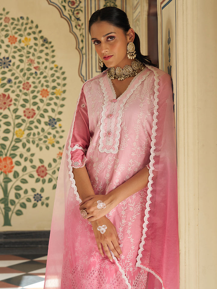 Pink-Pure-Cotton-Schiffli-Embroidered-Ombre-3-Piece-Kurta-Set