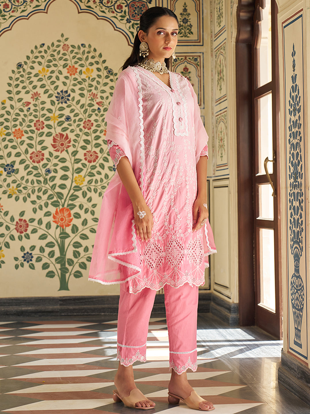 Pink-Pure-Cotton-Schiffli-Embroidered-Ombre-3-Piece-Kurta-Set