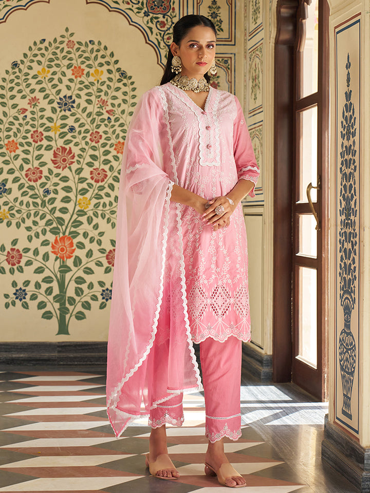 Pink-Pure-Cotton-Schiffli-Embroidered-Ombre-3-Piece-Kurta-Set