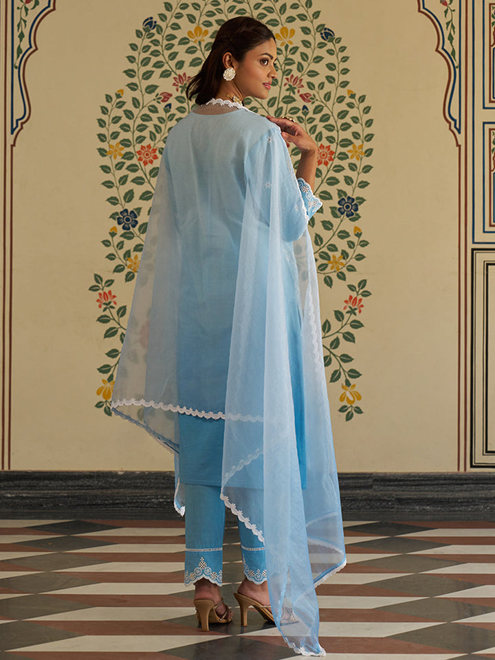 Blue-Pure-Cotton-Schiffli-Embroidered-Ombre-3-Piece-Kurta-Set