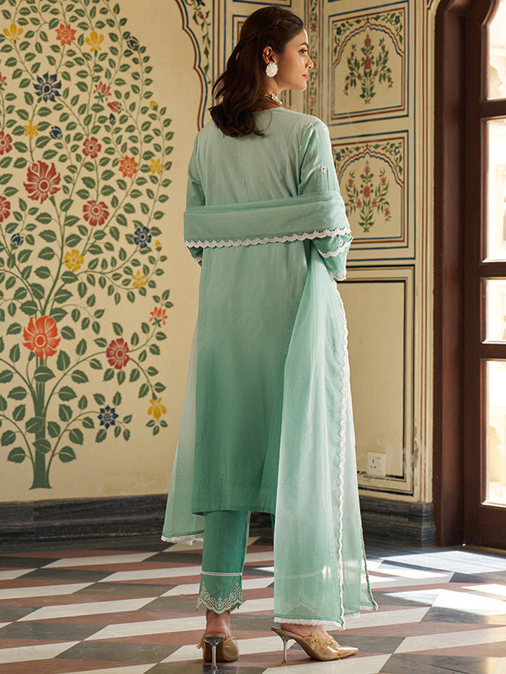 Green-Cotton-Schiffli-Embroidered-Ombre-3-Piece-Kurta-Set