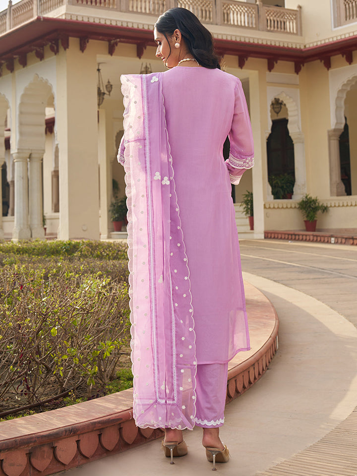 Lavender-Organza-Schiffli-Embroidered-3-Piece-Kurta-Set