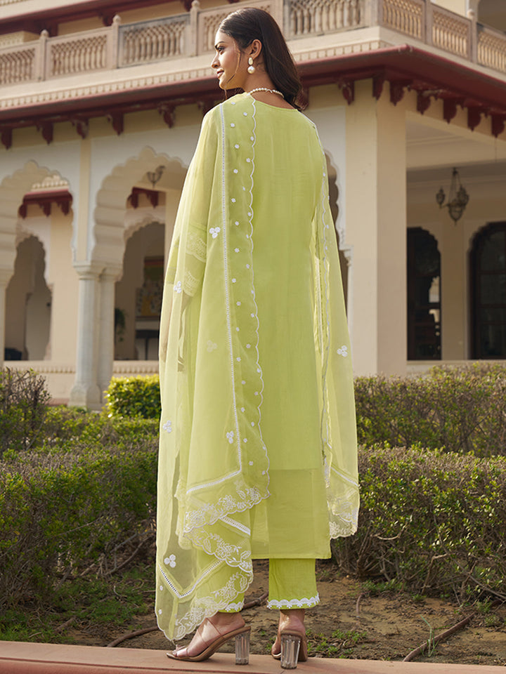 Green-Organza-Schiffli-Embroidered-3-Piece-Kurta-Set