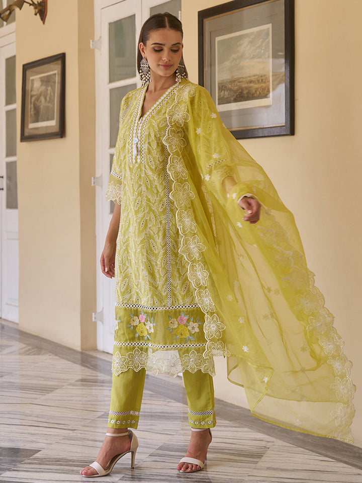 Yellow-Cotton-Schiffli-Floral-Embroidered-3-Piece-Kurta-Set
