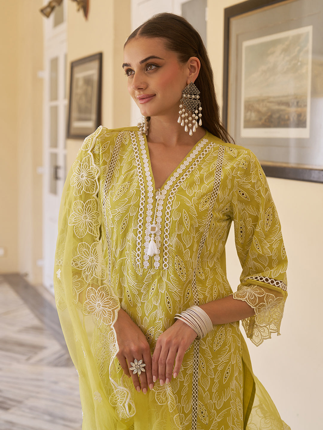 Yellow-Cotton-Schiffli-Floral-Embroidered-3-Piece-Kurta-Set