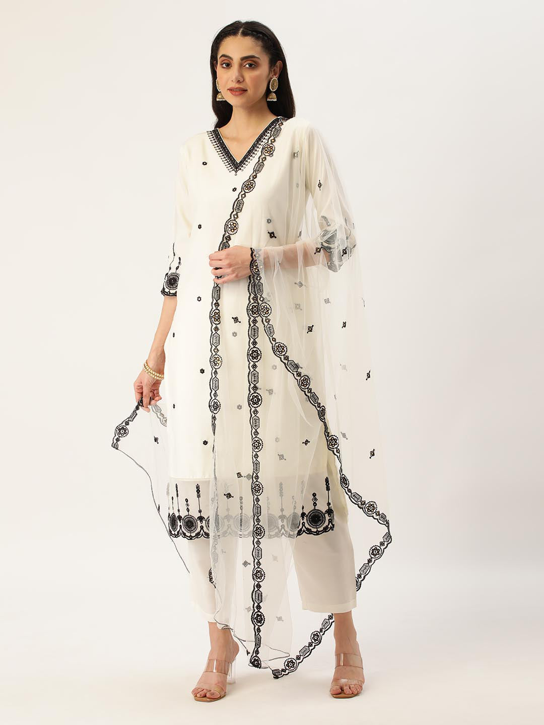 White-Cotton-Blend-Embroidered-3-Piece-Kurta-Set