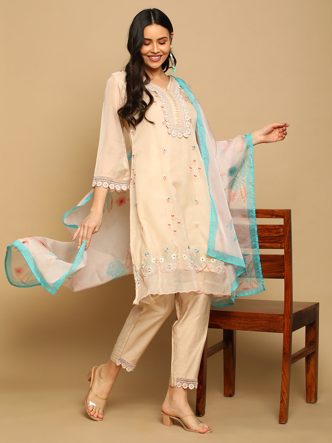 Beige-Silk-Blend-Tissue-Hand-Work-3-Piece-Kurta-Set