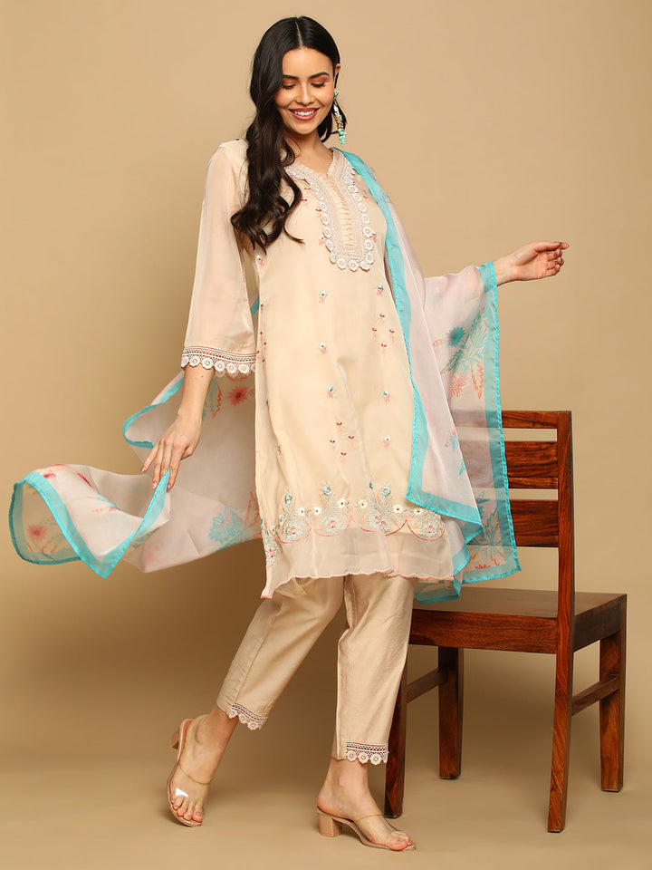 Beige-Silk-Blend-Tissue-Hand-Work-3-Piece-Kurta-Set