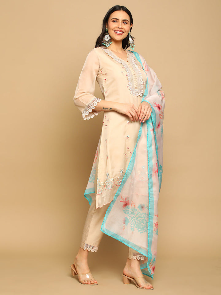 Beige-Silk-Blend-Tissue-Hand-Work-3-Piece-Kurta-Set