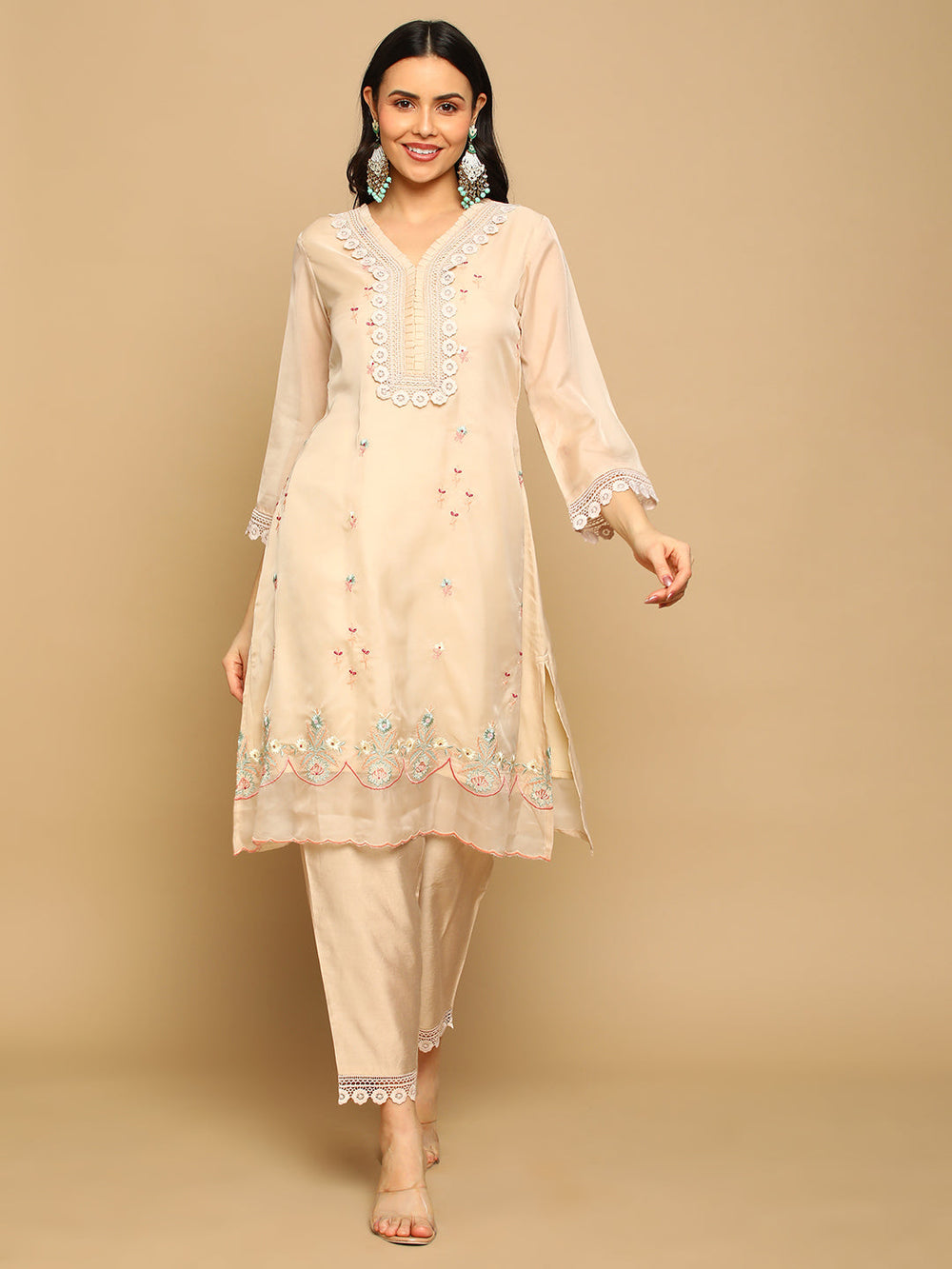 Beige-Silk-Blend-Tissue-Hand-Work-3-Piece-Kurta-Set