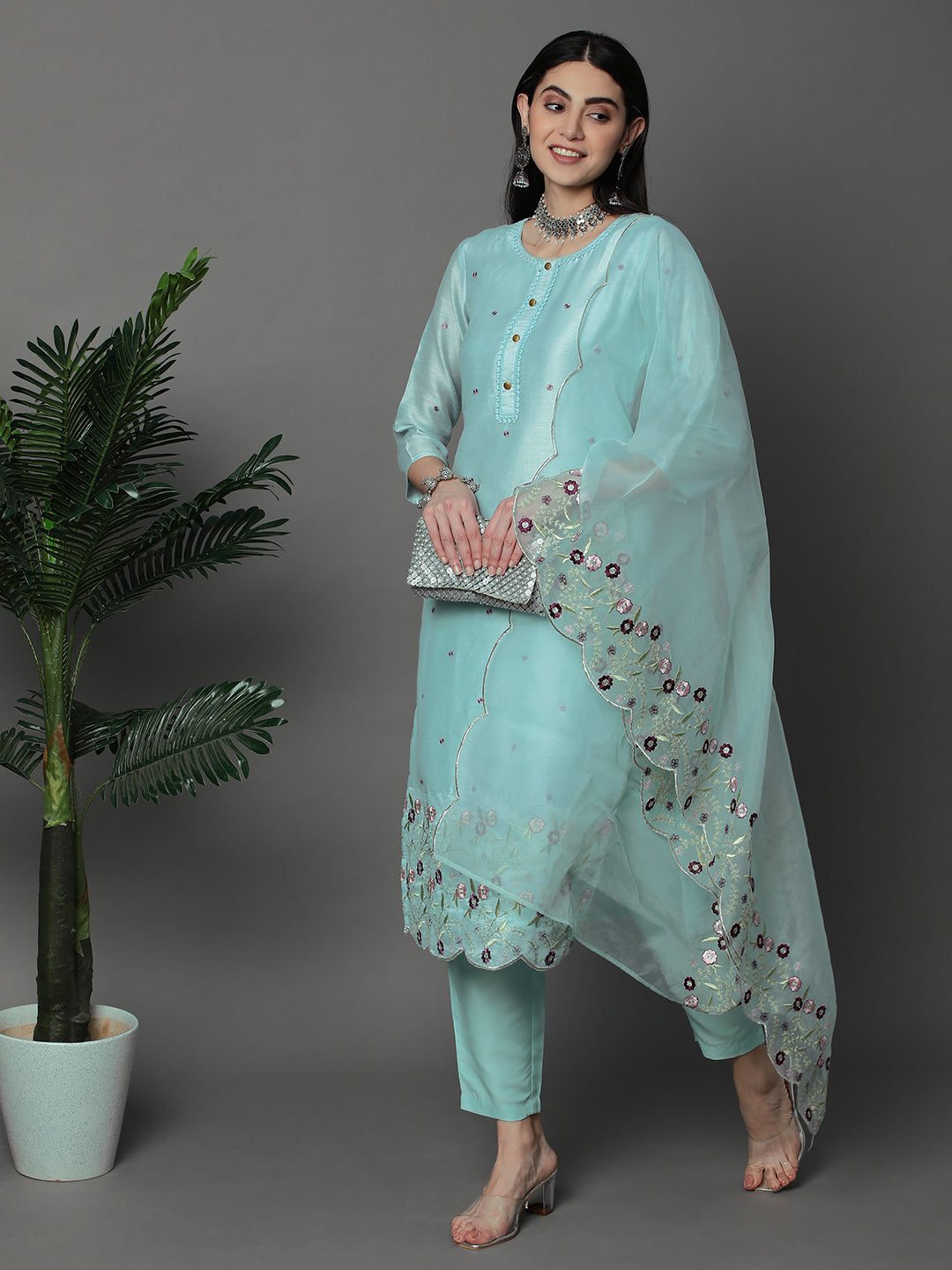 Sky-Blue-Chanderi-Silk-Floral-Embroidered-3-Piece-Kurta-Set