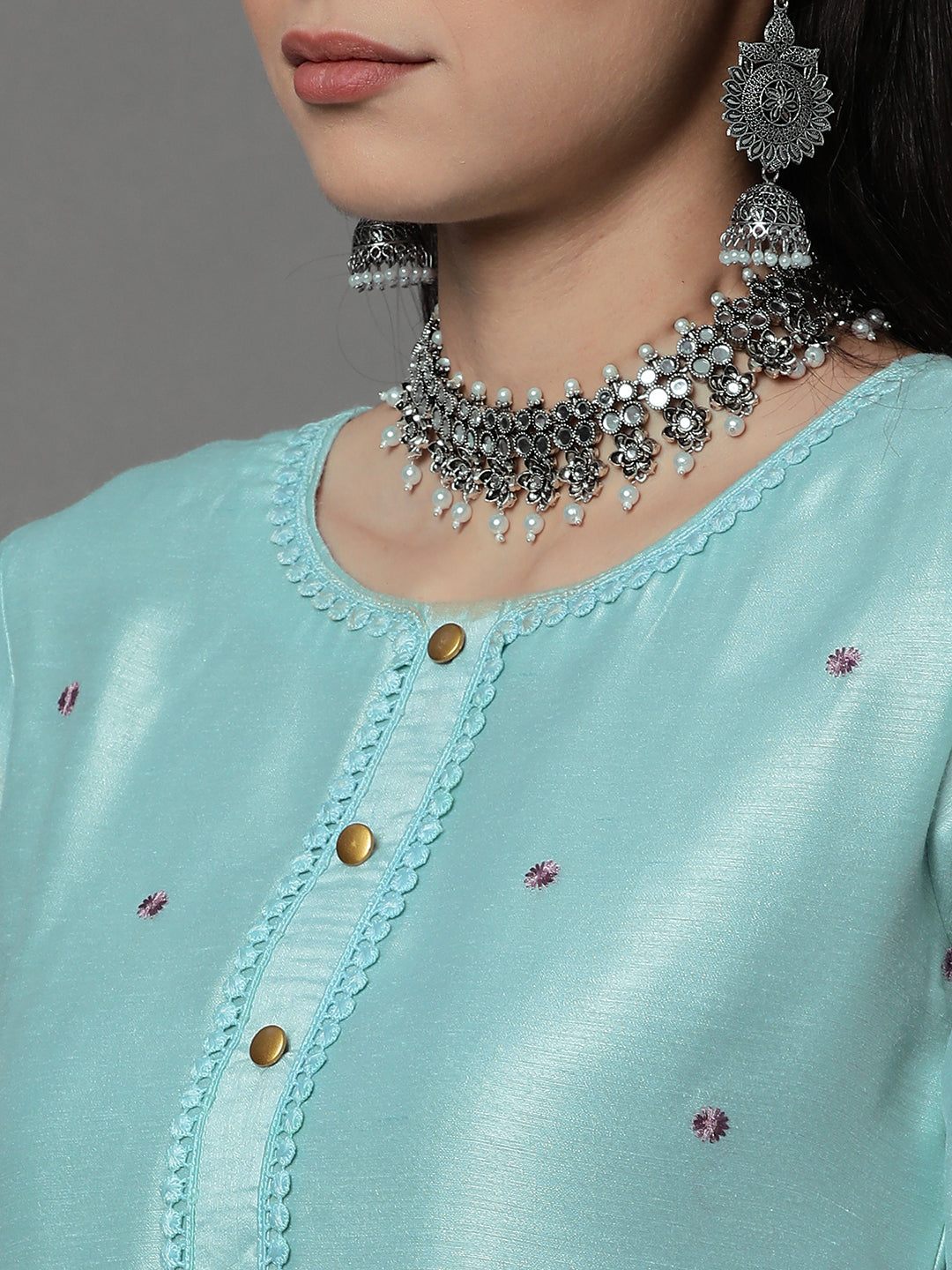 Sky-Blue-Chanderi-Silk-Floral-Embroidered-3-Piece-Kurta-Set