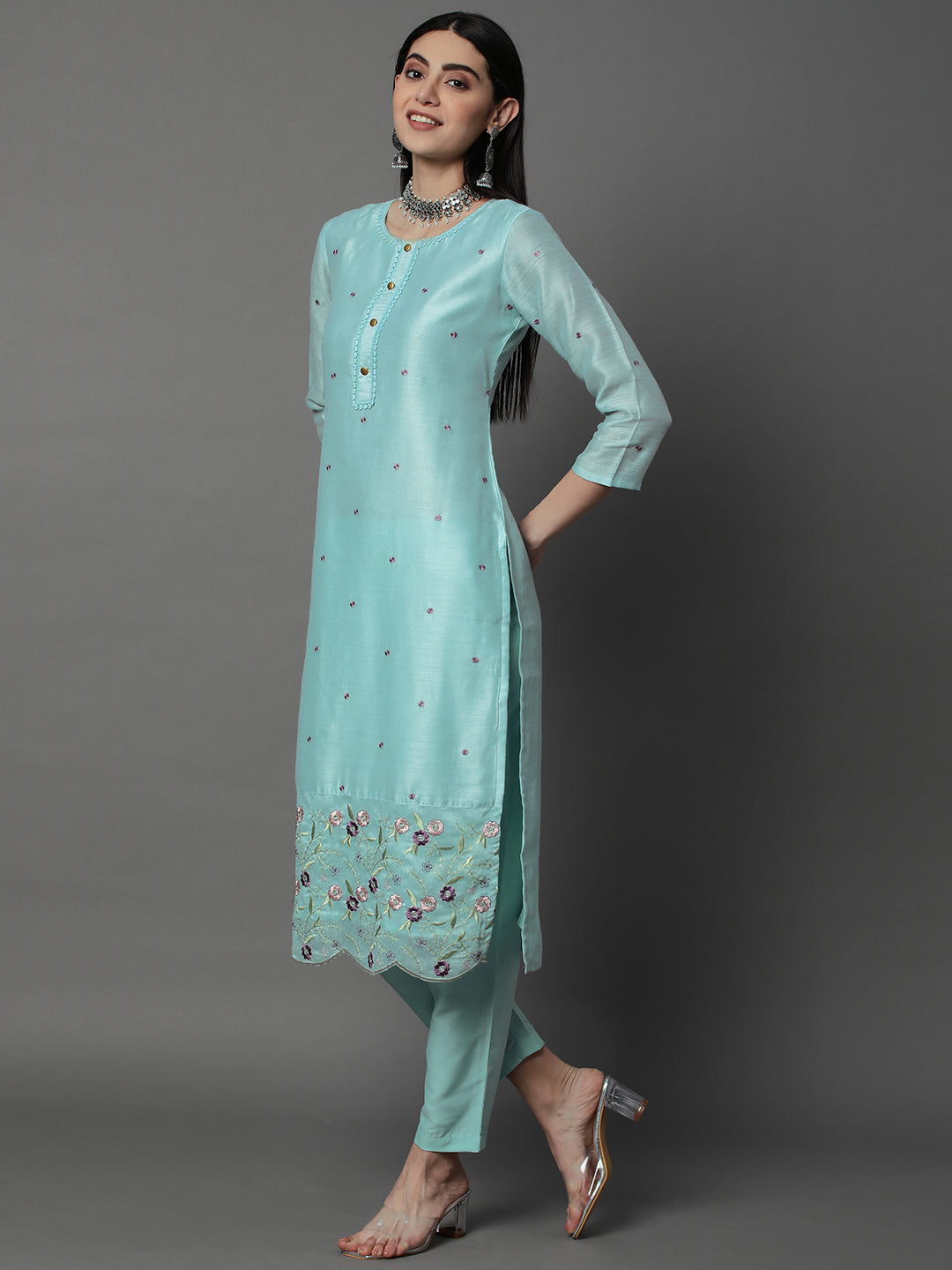 Sky-Blue-Chanderi-Silk-Floral-Embroidered-3-Piece-Kurta-Set