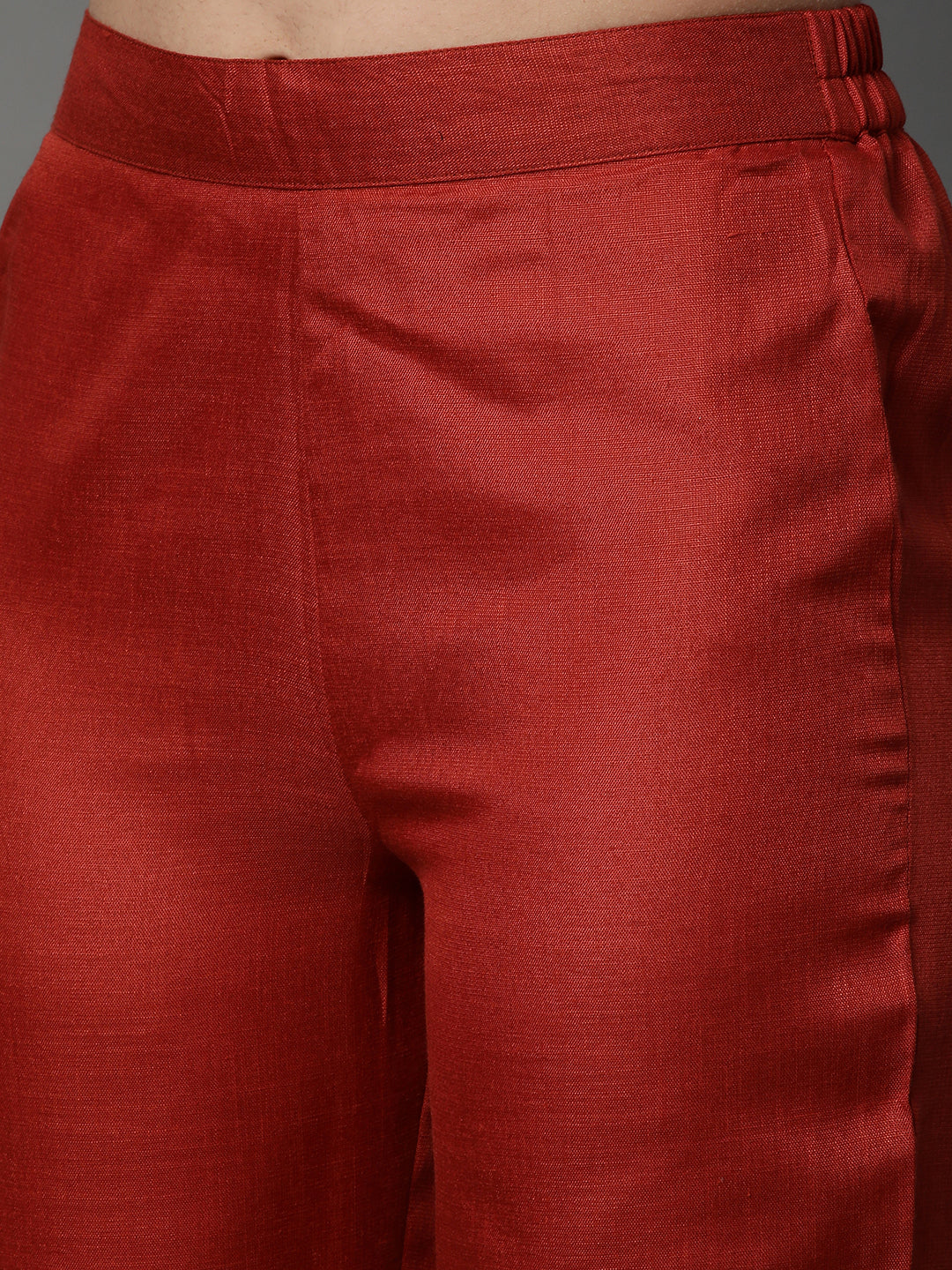 Brick-Red-Cotton-Blend-Embroidered-Chanderi-Silk-3-Piece-Kurta-Set