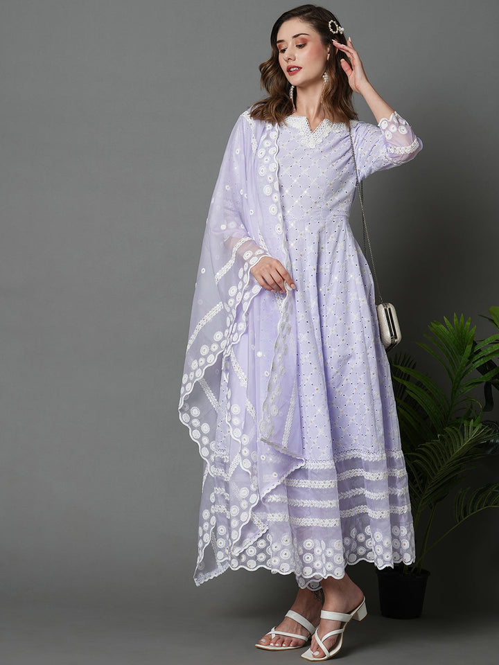 Lilac-Pure-Cotton-Empire-Chikankari-3-Piece-Kurta-Set