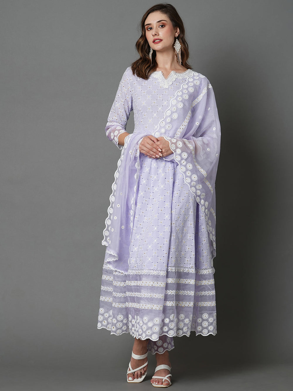 Lilac-Pure-Cotton-Empire-Chikankari-3-Piece-Kurta-Set