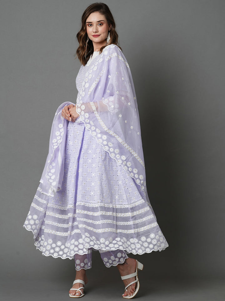 Lilac-Pure-Cotton-Empire-Chikankari-3-Piece-Kurta-Set