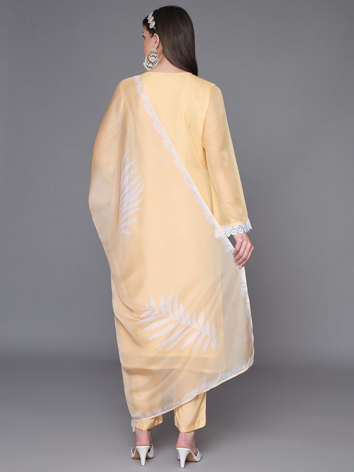 Yellow-Silk-Blend-Embroidered-Straight-3-Piece-Kurta-Set